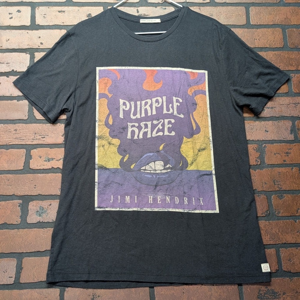 Marine Layer S Black‎ Jimi Hendrix Purple Haze Graphic Tee Sustainable Recycled